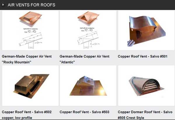 COPPER AIR VENTS FOR ROOF VENTILATION COPPER AIR VENTS FOR ROOF VENTILATION