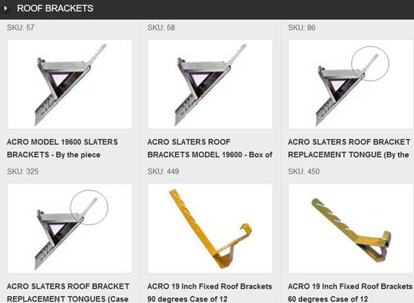 Roof brackets create roof scaffolds that allow workers to safely work on slate, tile, asbestos, or any steep roof. Roof brackets create roof scaffolds that allow workers to safely work on slate, tile, asbestos, or any steep roof.